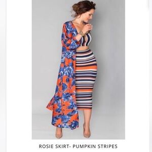Rosie Skirt - Pumpkin Stripes